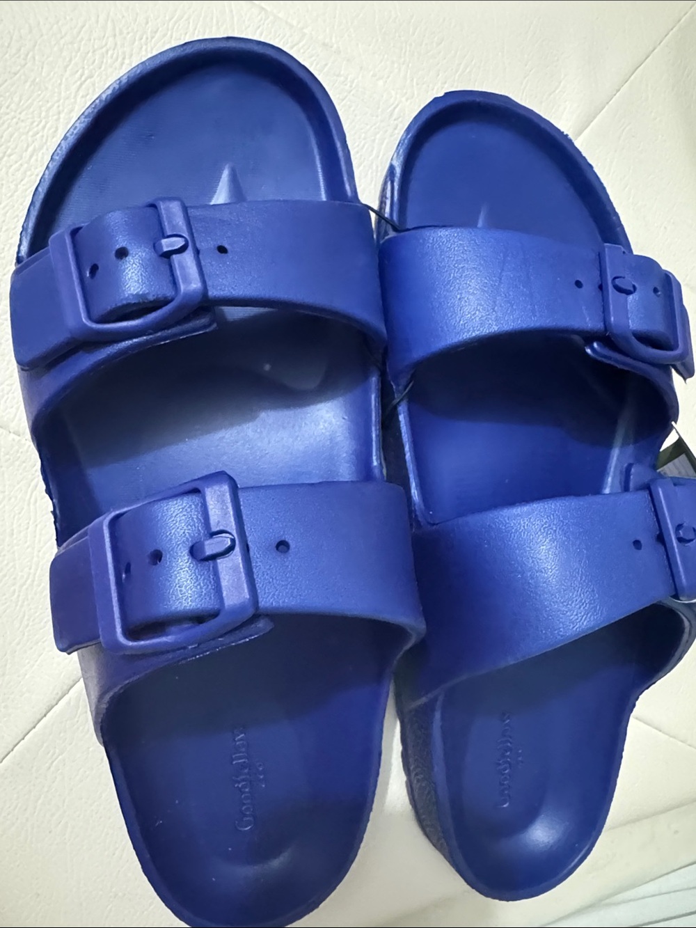 Children's Double-Buckle Slide Sandals in Blue